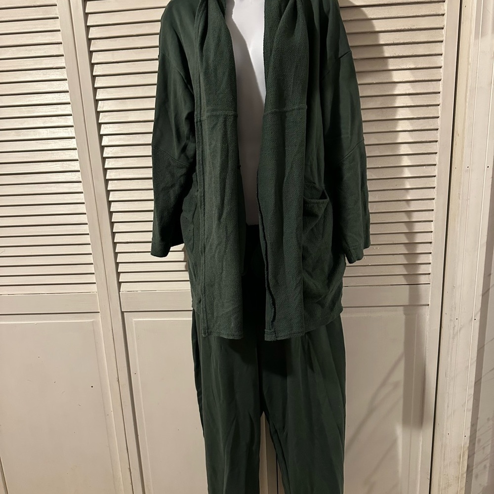 Free People Dark Green Jumpsuit Set